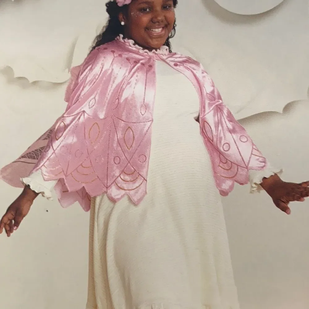 Girls Pink Fairy Capelet Halloween Costume One Size Fits Most NWT